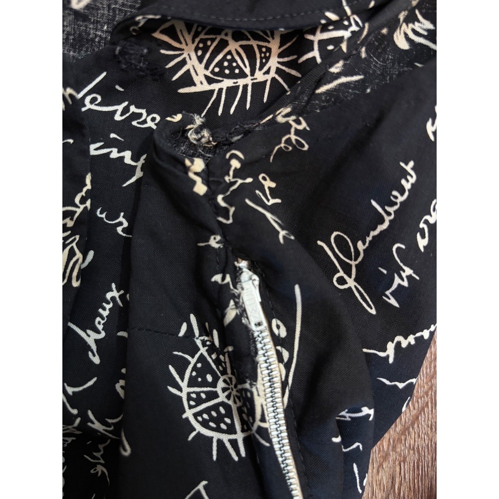 Vintage 50s 60s Black Script Odyssey mythology Print Fit Flare A line Dress - Picture 11 of 11